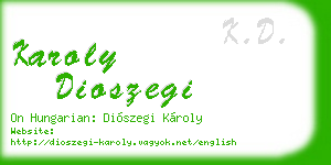 karoly dioszegi business card